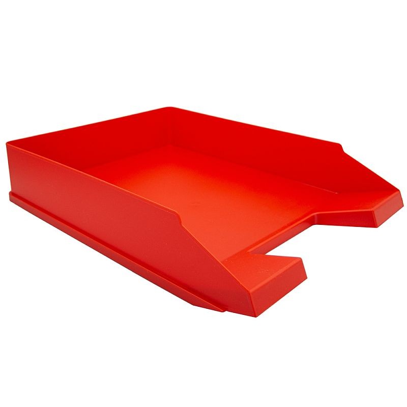 Tavita documente, accesoriu birou, material plastic rosu - imagine 5